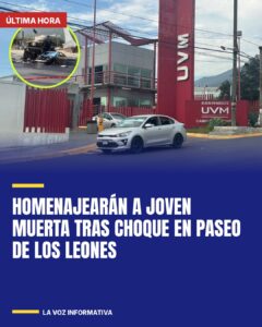 Homenajearán a joven muerta tras choque en Paseo de los Leones
