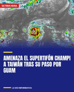 Amenaza el supertifón Champi a Taiwán tras su paso por Guam
