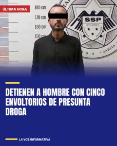 Detienen a hombre con cinco envoltorios de presunta droga