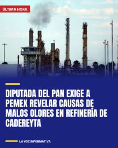 Diputada del PAN exige a Pemex revelar causas de malos olores en refinería de Cadereyta