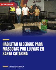 Habilitan albergue para mascotas por lluvias en Santa Catarina