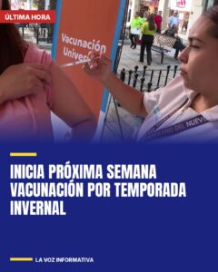 Inicia próxima semana vacunación por temporada invernal